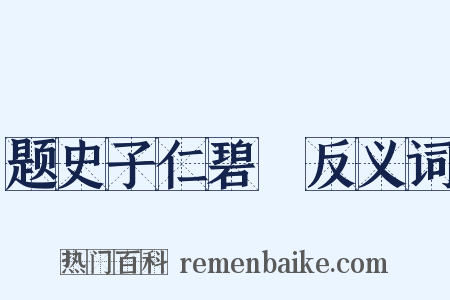 题史子仁碧沚反义词是什么意思的图片